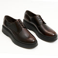 Genuine Leather Chunky Brogue Derby - Hazelnut