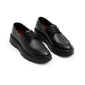Genuine Leather Chunky Derby - Black
