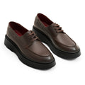 Genuine Leather Chunky Derby - Brown