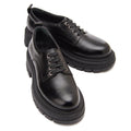 Genuine Leather Women's Chunky Sole Derby – Black